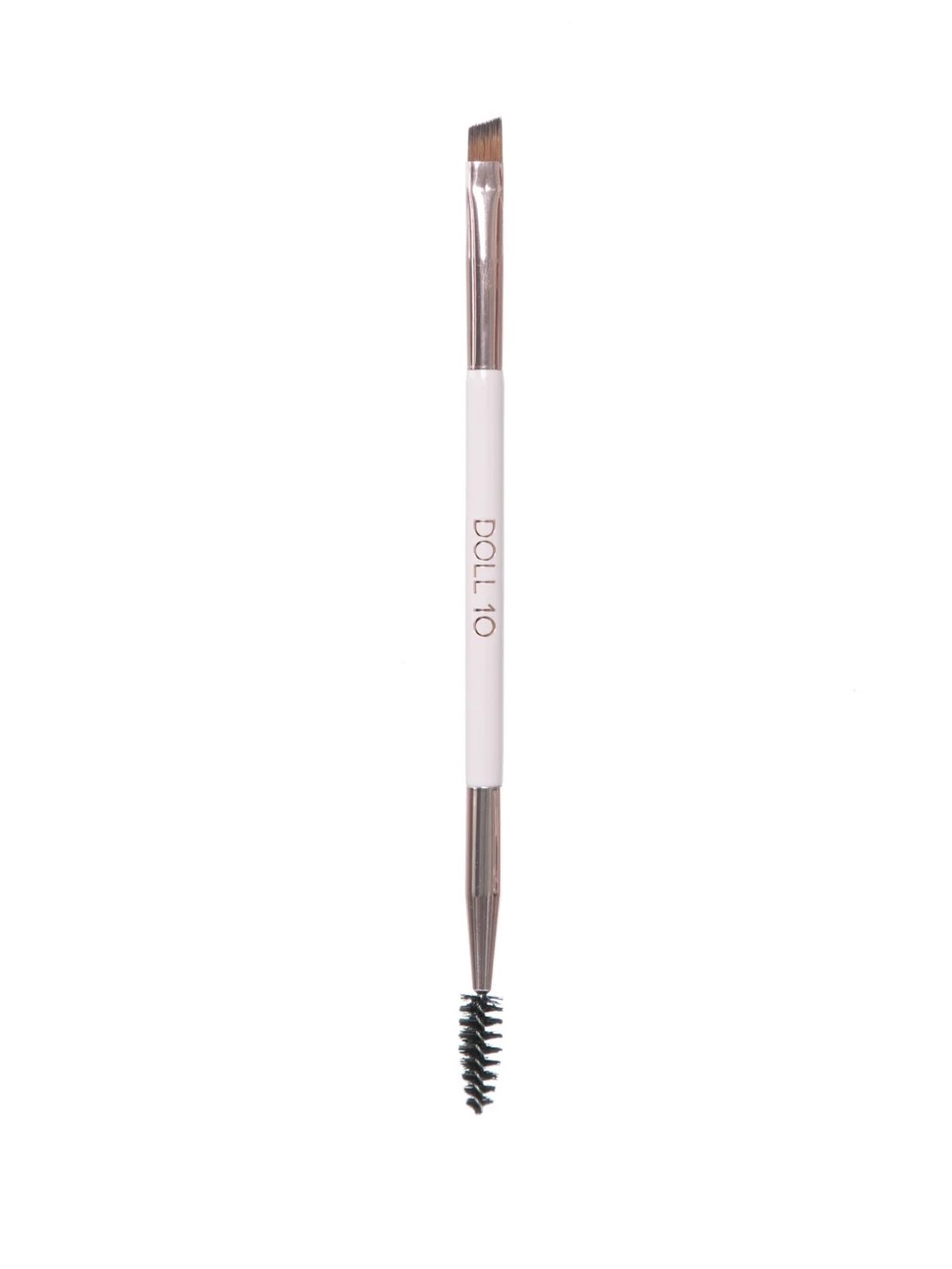 Doll 10 Dual-Ended Brow Brush in White and Silver